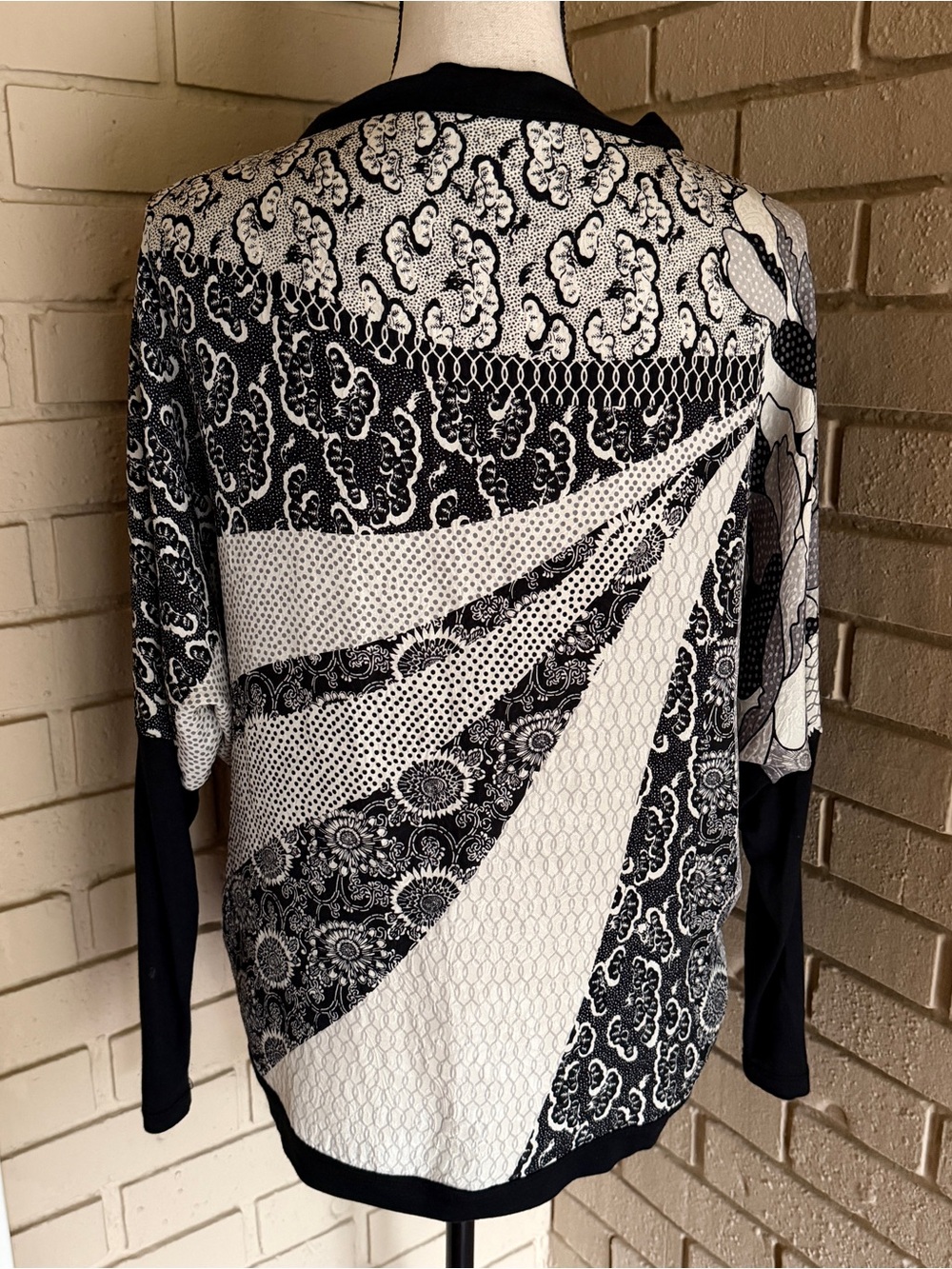 CITRON SANTA MONICA SILK BUTTON DOWN CARDIGAN BLOUSE FLORAL BOHO MIXED MEDIA S